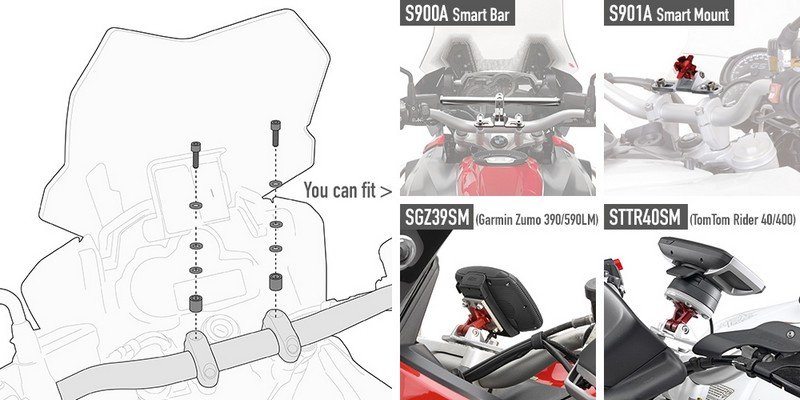 02SKIT Adapter kit voor montage Givi Smart Bar S900A