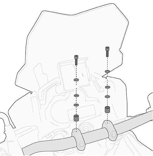 01SKIT Adapter kit voor montage Givi Smart bar S900A en navigatiehouder S901A