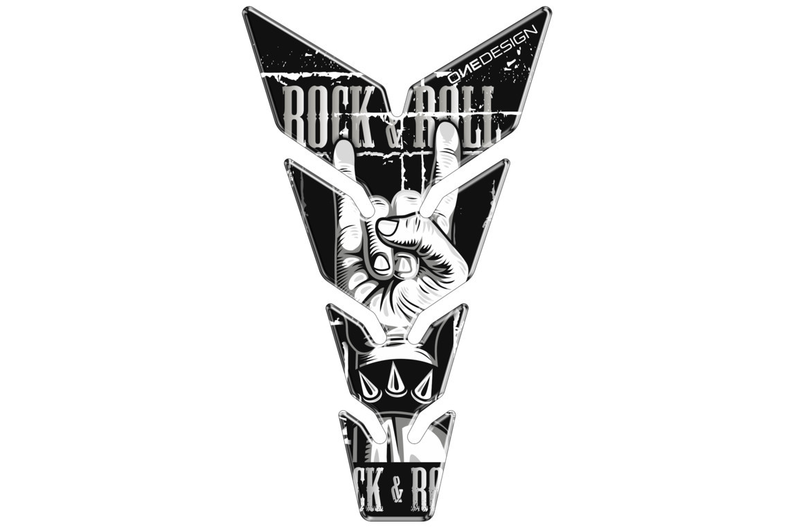 Puig Motorfiets Tankpad Rock & Roll Zwart