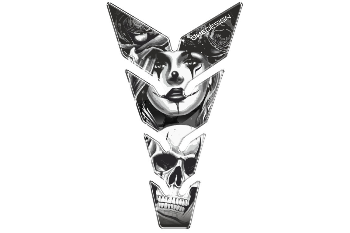 Puig Motorfiets Tankpad Skull & Poker Zwart