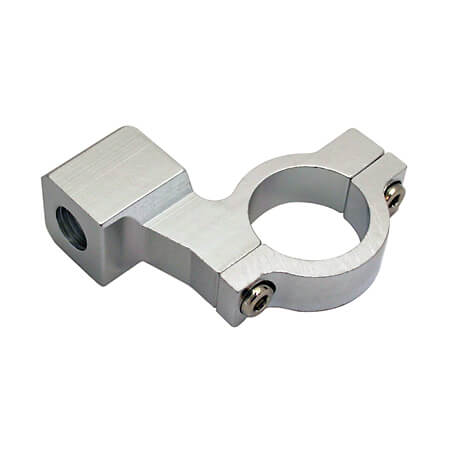 Spiegelsteun CNC gefreesd 22mm zilver voor fietsen en motorfietsen