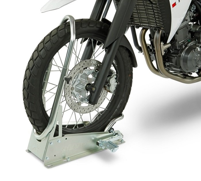Acebikes SteadyStand® Cross motorfiets inrij wielklem voor vaste montage