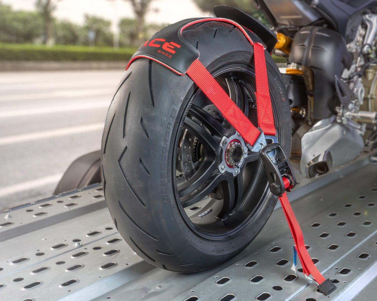 Acebikes TyreFix® Pro motorfiets tie-down strap systeem met spanbanden