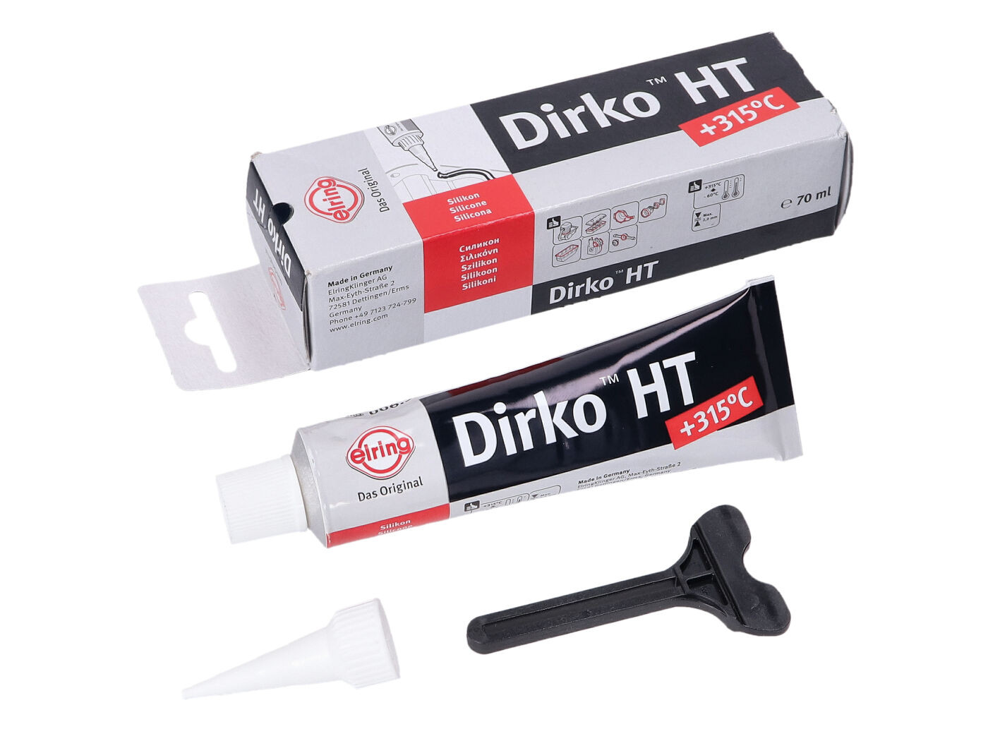 Elring Dirko HT vloeibare pakking / Siliconenkit hoge temperatuur - Zwart