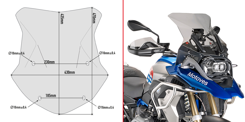 Givi 5124D Smoke Windscherm BMW R 1200 GS / Adventure / R 1250 GS / Adventure