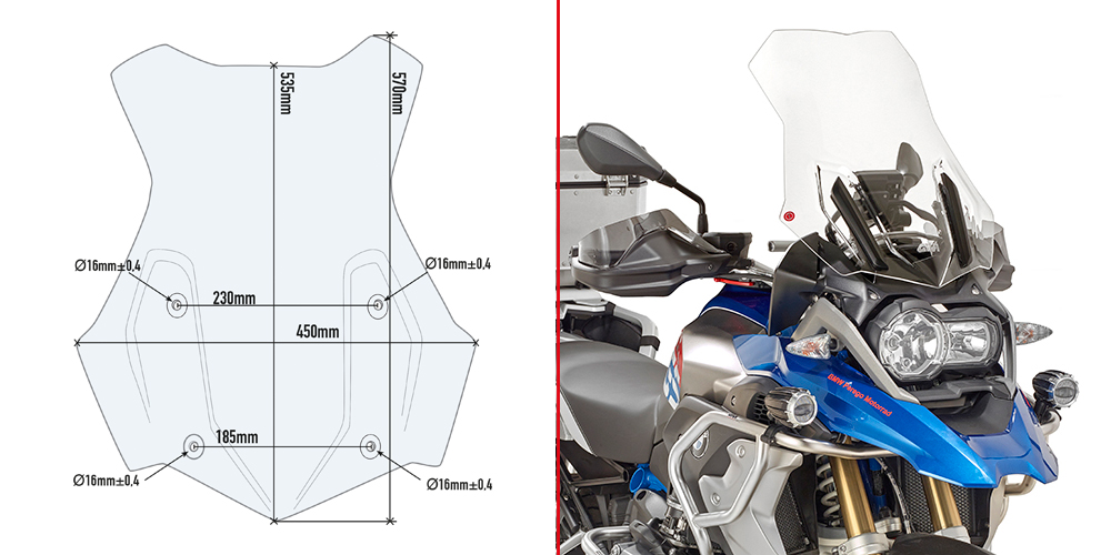 Givi 5124DT Windscherm BMW R 1200 GS / Adventure / R 1250 GS / Adventure