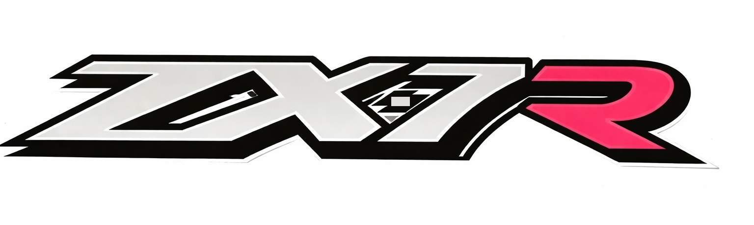 Kawasaki embleem ZXR7R links of rechts  Zilver Roze 56051-1411