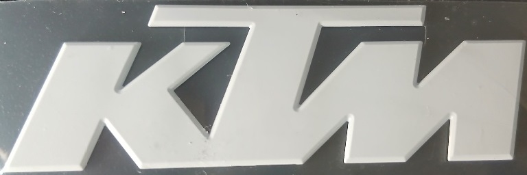 KTM opgelegde sticker Decal 3D ''KTM'' wit 61608098000AB