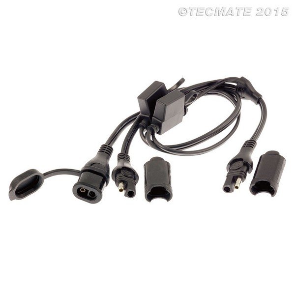 Tecmate Optimate O-05 Y-splitter SAE-ingang naar 2 SAE-uitgangen met zekering