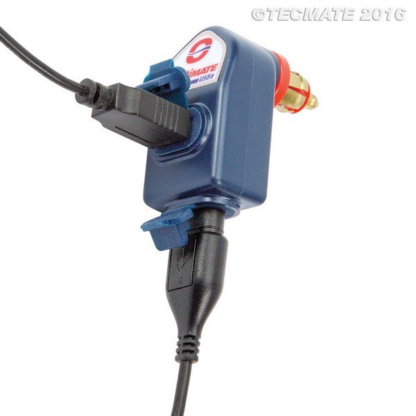 Tecmate Optimate O-105 USB Motor 90° connectie met accubescherming