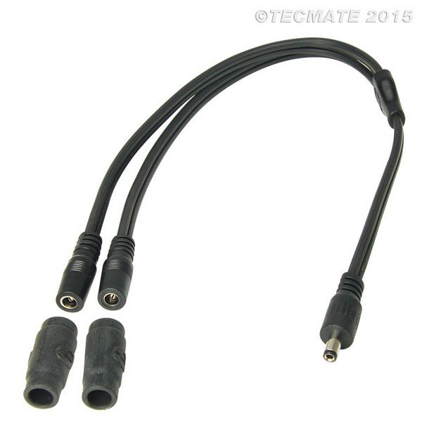 Tecmate Optimate O-45 Y-splitter DC 2.5mm naar 2x DC 2.5 mm voor verwarmde kleding