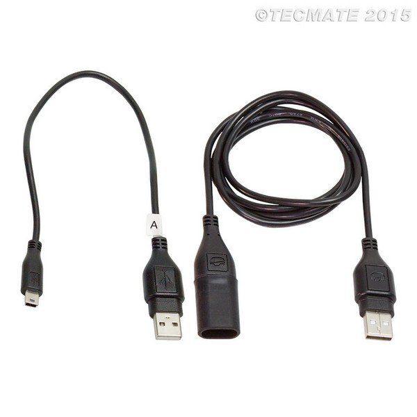 Tecmate Optimate O-111 USB adapter naar mini USB + verlengkabel