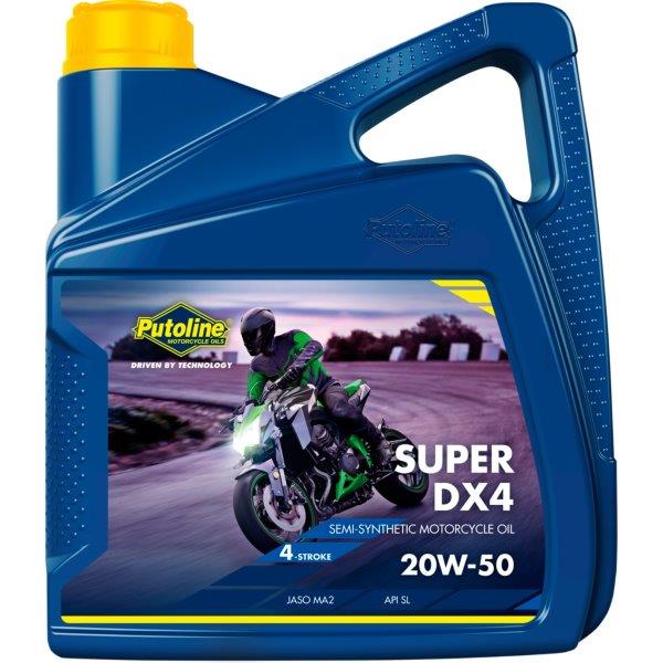 Putoline 4 liter Super DX4 20W-50 semi-synthetische 4-takt motorfietsolie