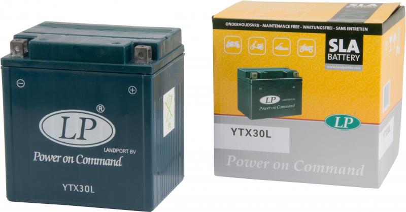 Landport Accu YTX30-L motofiets accu in  Gel uitvoering