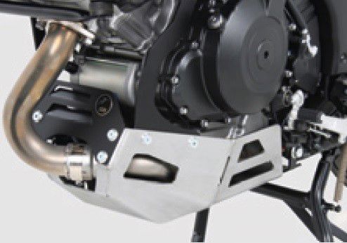 Hepco&Becker zilver Aluminium Carterbescherming voor  Suzuki DL1000 vanaf 2014 tot 2019