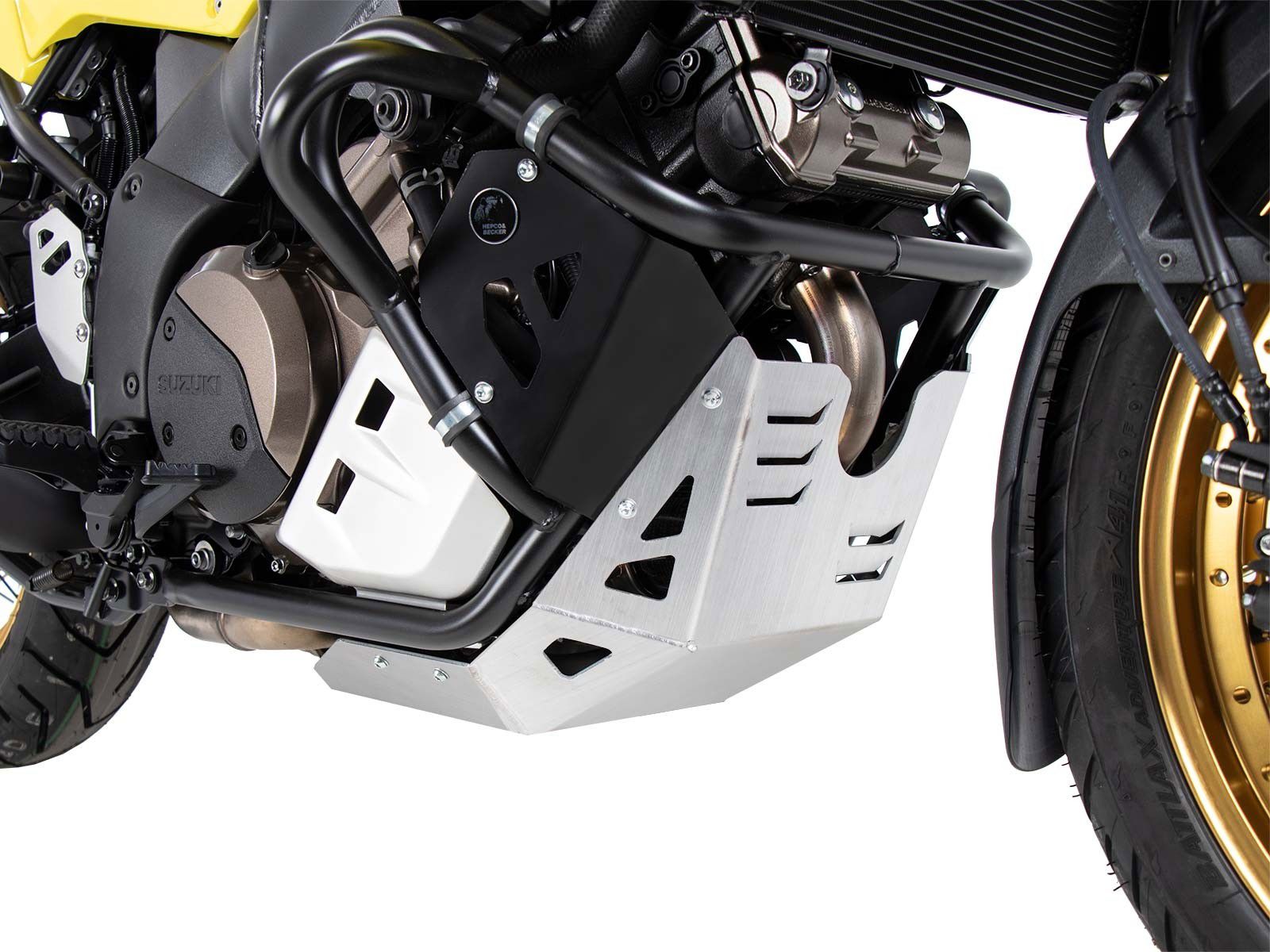 Hepco&Becker zilver Aluminium Carterbescherming voor  Suzuki DL1050 XT vanaf 2020