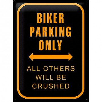 Retro Metal Postcard Biker Parking Only 30x40