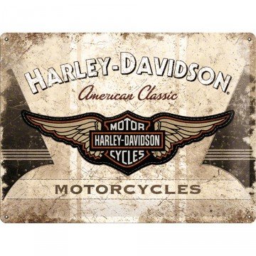 Metalen Motorfiets Bord Harley-Davidson American Classic Logo 30x40cm