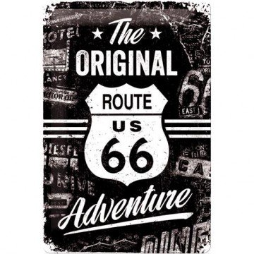 Emaille bord Route 66 The Original Adventure 20x30