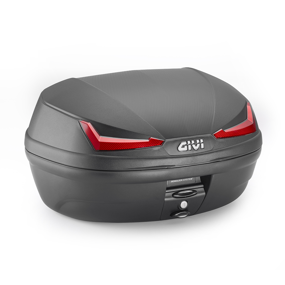 Givi E455N zwart Monolock topkoffer 45 Liter Rode reflector