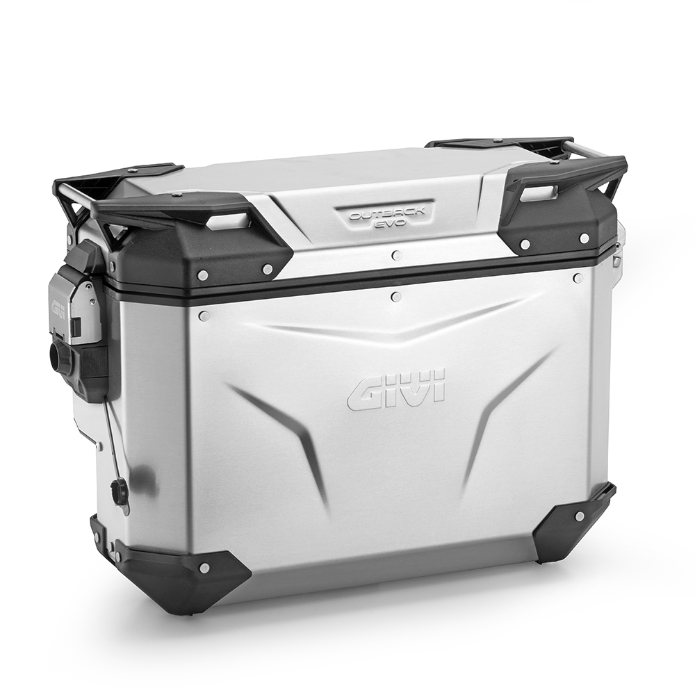 Givi OBKEVS33AAR Trekker Outback EVO Geanodiseerde aluminium zijkoffer cutout rechts 33 Liter, verkocht zonder slot