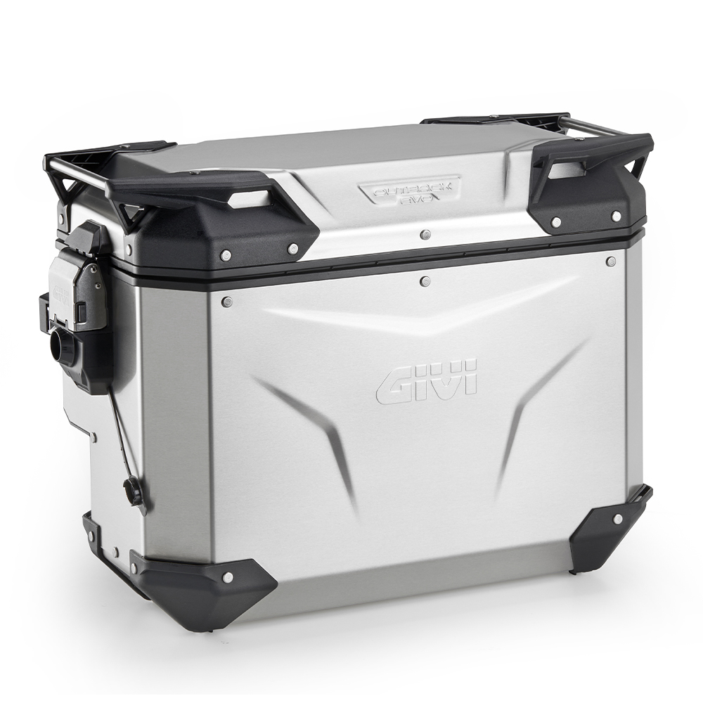 Givi OBKEVS40AAR Trekker Outback EVO Geanodiseerde aluminium zijkoffer cutout rechts 40 Liter, verkocht zonder slot