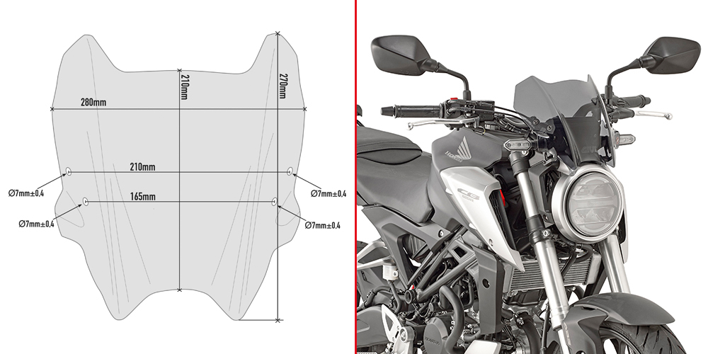 Givi A1164 Smoke Windscherm Honda CB 125 R / CB 300 R