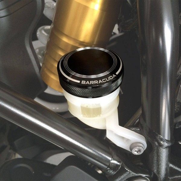 Barracuda aluminium remvloeistofreservoir deksel zwart 49 mm