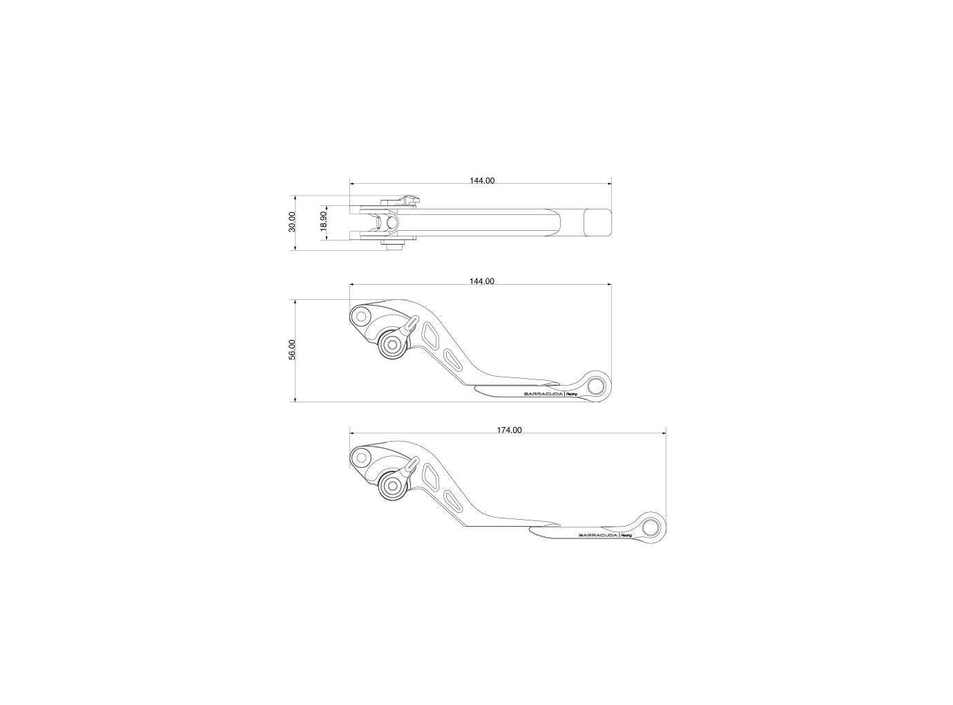 Barracuda rem- en koppelingshendelset Suzuki SV650 1999-2008 en V-Strom 650 2004-2009