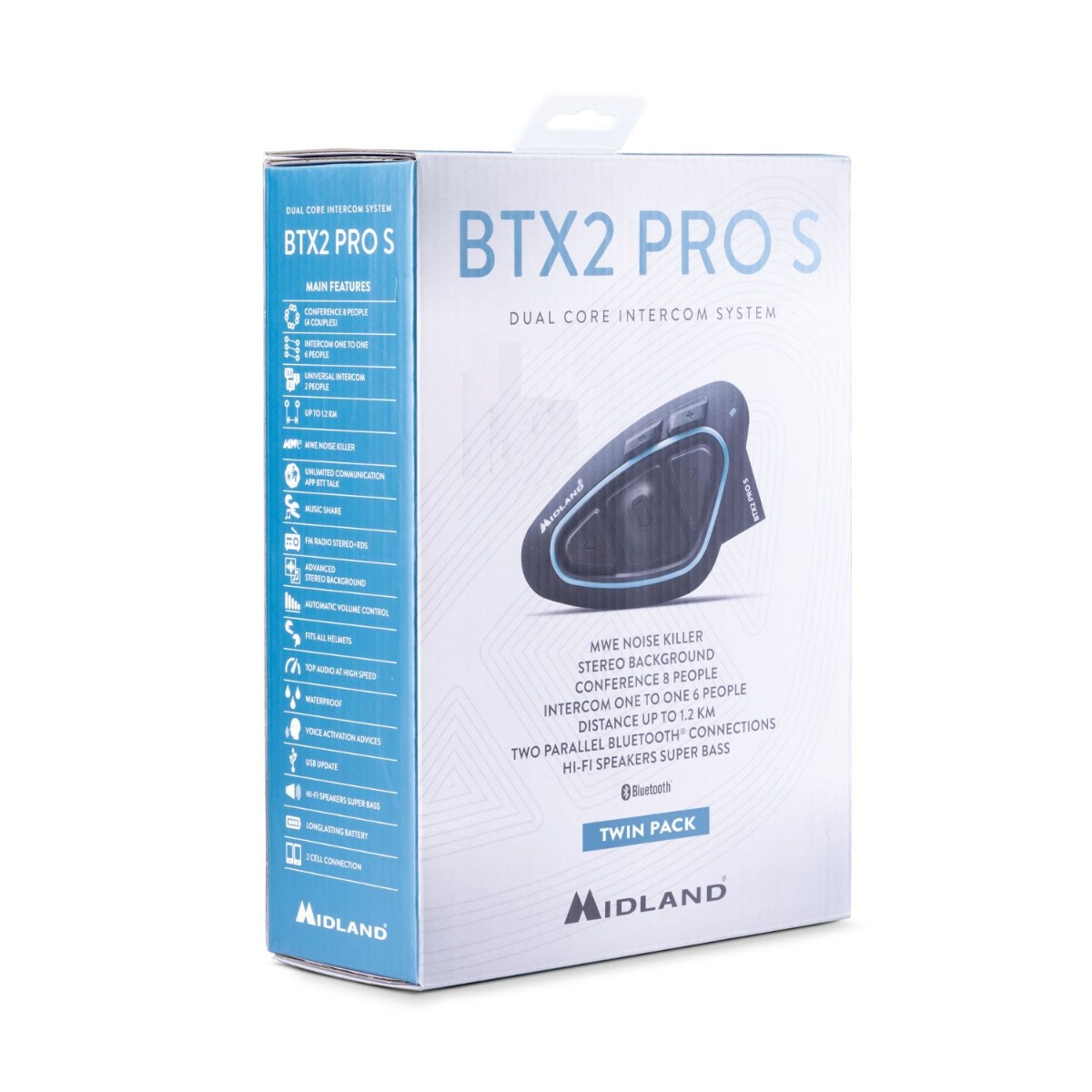 Midland BTX2 Pro S Twin motorfiets intercomsysteem