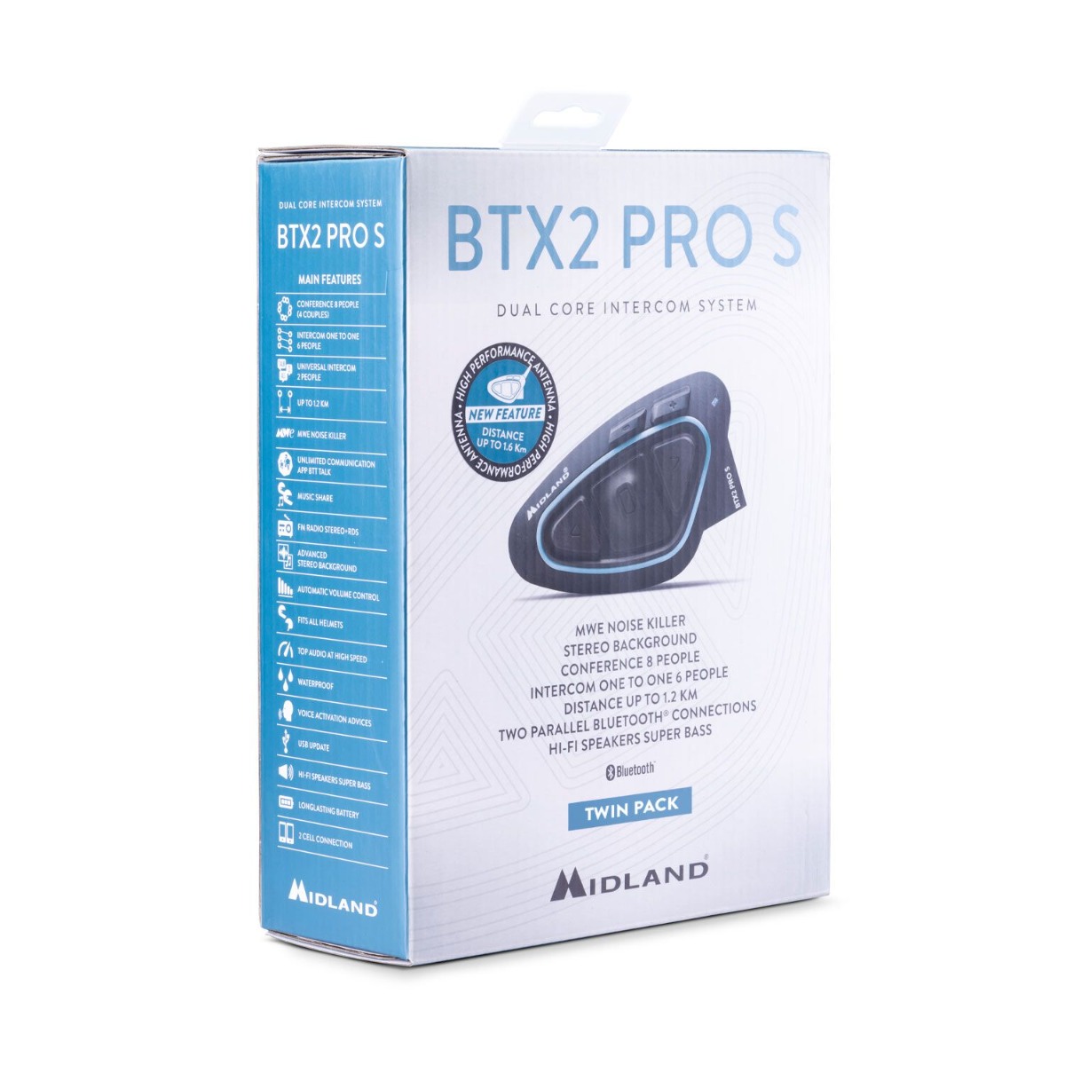 Midland BTX2 Pro S LR Twin motorfiets intercomsysteem