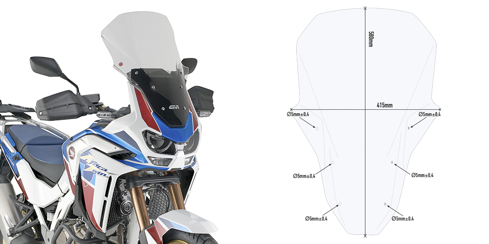 Givi D1178ST Windscherm Honda CRF 1100 L Africa Twin Adventure Sports Vanaf 2020