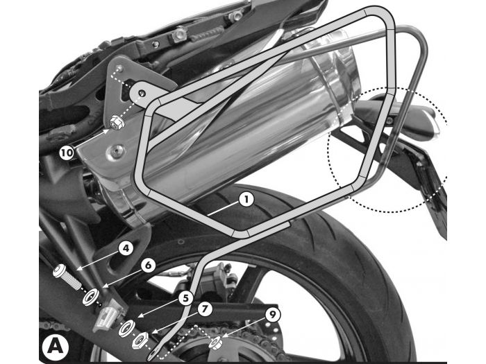 Givi TE705 Zijtasbeugels voor Triumph Street Triple 675 2007-2012