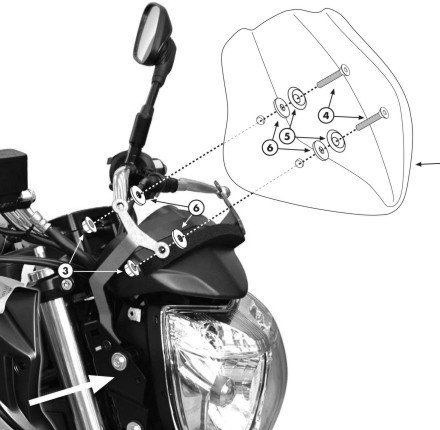Givi A170A Bevestigingskit Windscherm voor 247A en 247N