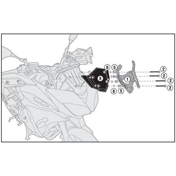 Givi D2122KIT Bevestigingskit Windscherm 2122DT Yamaha MT-09 Tracer 2015-2017
