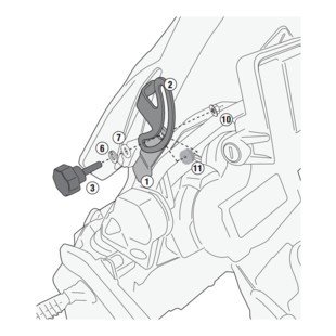 Givi D5108KIT Ter versterking van 5108DT Windscherm BMW R 1200 GS en Adventure