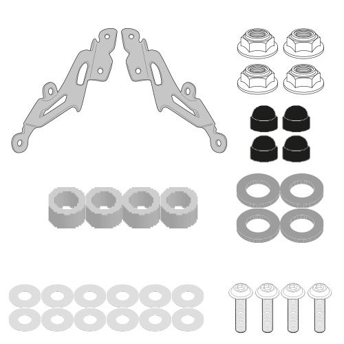 Givi Bevestigingskit A2166A Voor montage 2166A Windscherm YAMAHA MT 125 vanaf 2020 t/m 2022