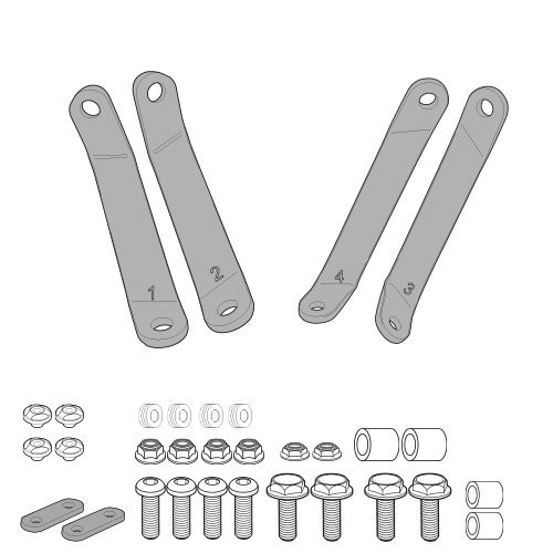 Givi Bevestigingskit A8100A Voor montage AIRSTAR windscherm Piaggio TWEET 50-125-150
