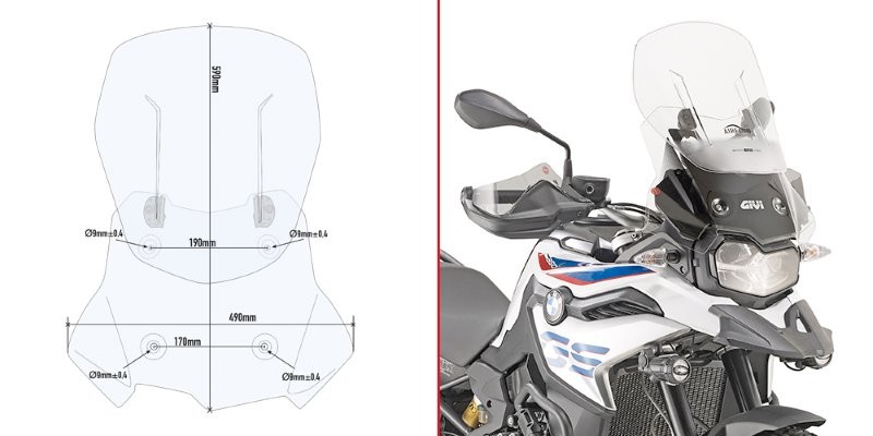 Givi windscherm AF5127B voor Bmw F750GS vanaf 2018 t/m 2023