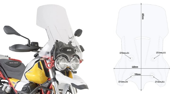 Givi windscherm D8203ST voor MOTO GUZZI V85 TT vanaf 2019 t/m 2022