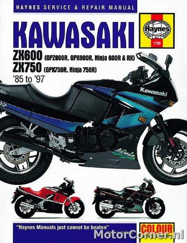 Werkplaatsboek Haynes Kawasaki GPZ600R, GPZ750R 1985 tot 1997