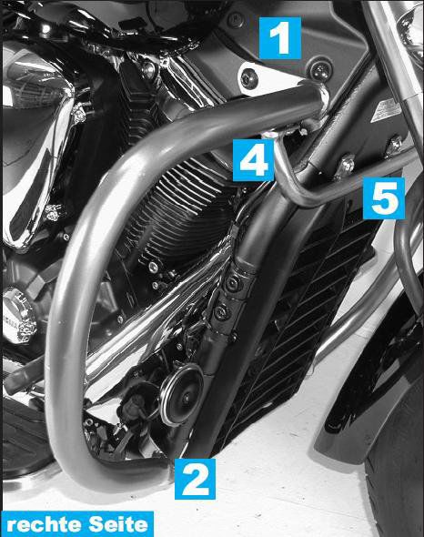 Hepco&Becker Valbeugel chroom voor Yamaha XVS1300 Midnight Star vanaf 2007 tot 2016