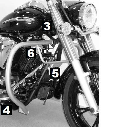 Hepco&Becker Valbeugel chroom voor Yamaha XVS950 Midnight Star vanaf 2009 tot 2015