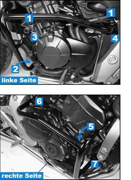 Hepco&Becker Valbeugel zwart voor Honda CB600F vanaf 2007 tot 2010