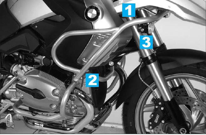 Hepco&Becker Valbeugel zwart boven (tank guard) BMW R1200GS vanaf 2008 tot 2012