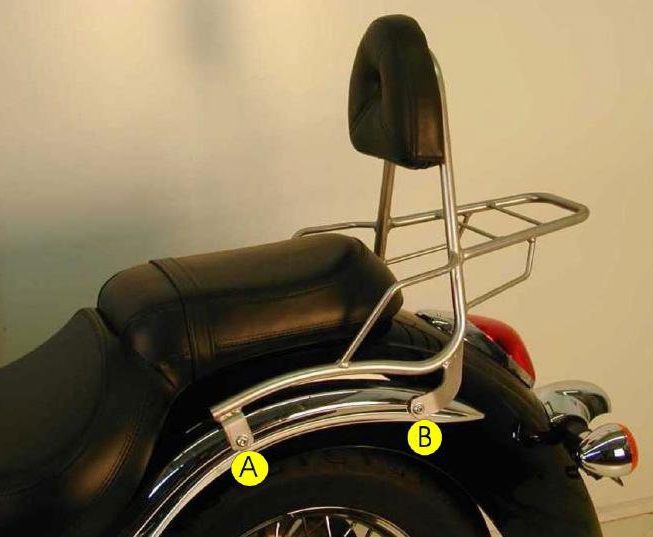 Hepco&Becker Sissybar met rekje zwart voor Kawasaki VN900 CLASSIC vanaf 2006