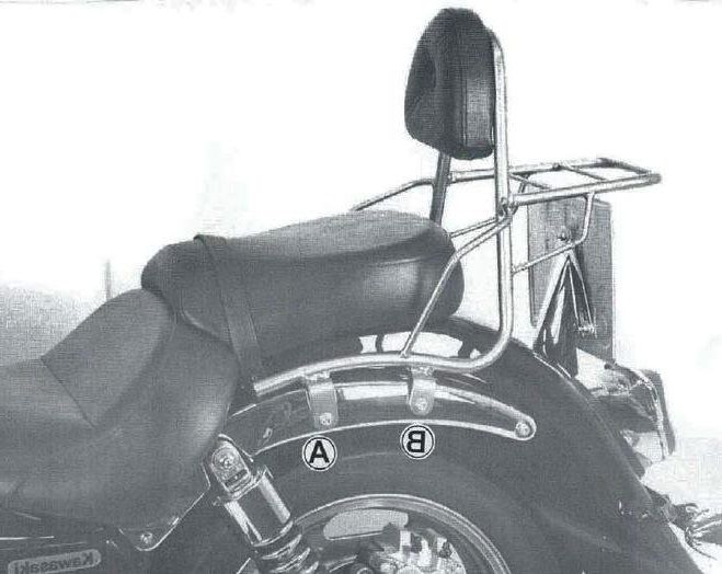 Hepco&Becker Sissybar met rekje chroom voor Kawasaki VN1600 CLASSIC vanaf 2003