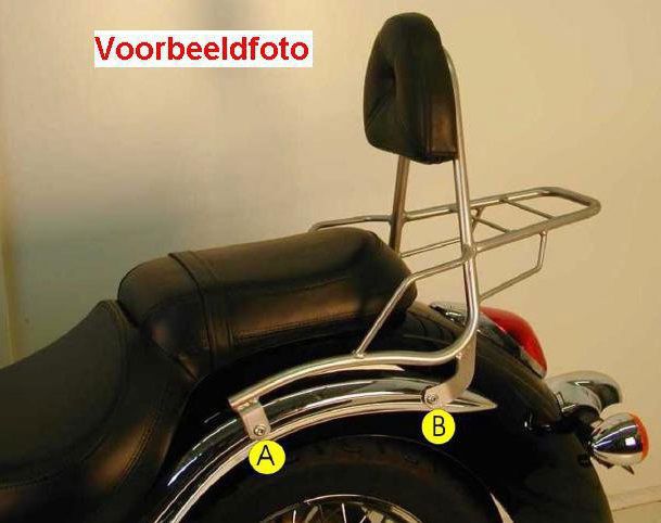 Hepco&Becker Sissybar met rekje chroom voor Moto Guzzi NEVADA CLASSIC 750i.e. Vanaf 2004