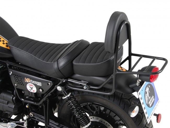 Hepco&Becker Sissybar met rekje chroom voor Moto Guzzi V9 Bobber vanaf 2016 met een lang zadel