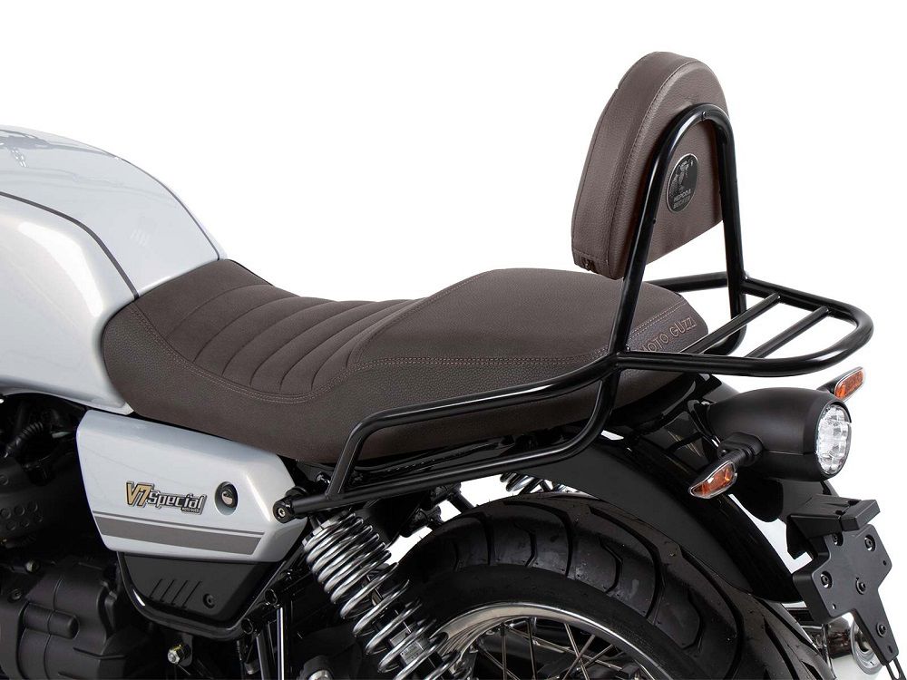 Hepco&Becker Sissybar met rekje zwart voor/bruin Moto Guzzi V7 Special / Stone / Stone Centenario vanaf 2021